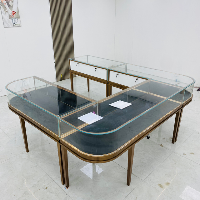 خزانة عرض المجوهرات على شكل مروحة من الفولاذ المقاوم للصدأ