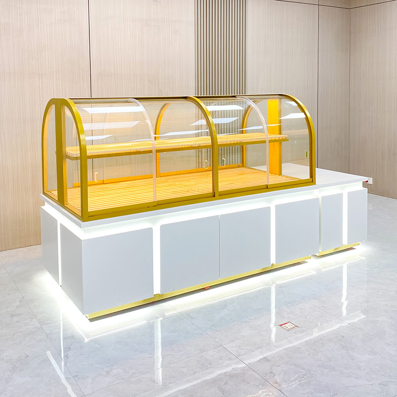 خزانة عرض خبز الجزيرة المنحنية