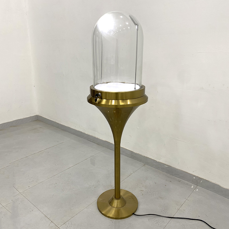 خزانة مجوهرات تغطية الزجاج الدائري من التيتانيوم