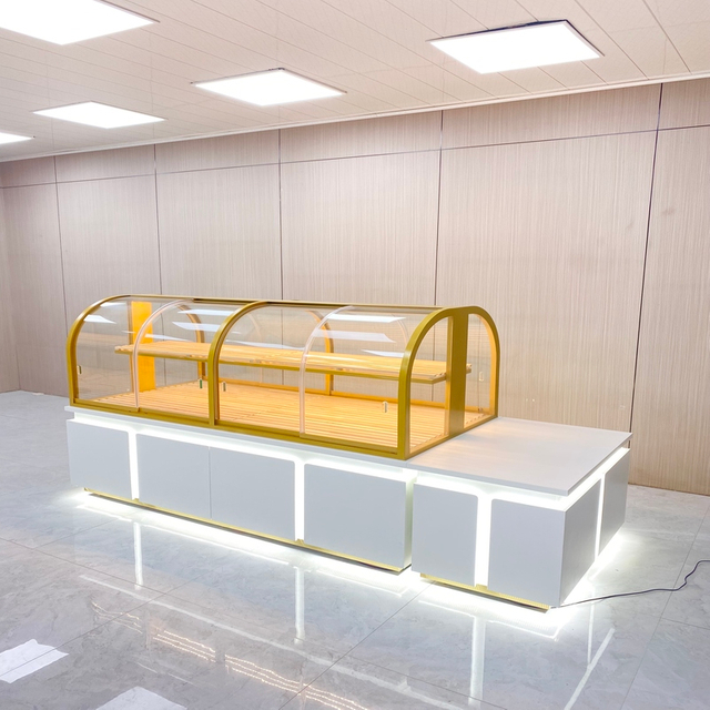 خزانة عرض خبز الجزيرة المنحنية